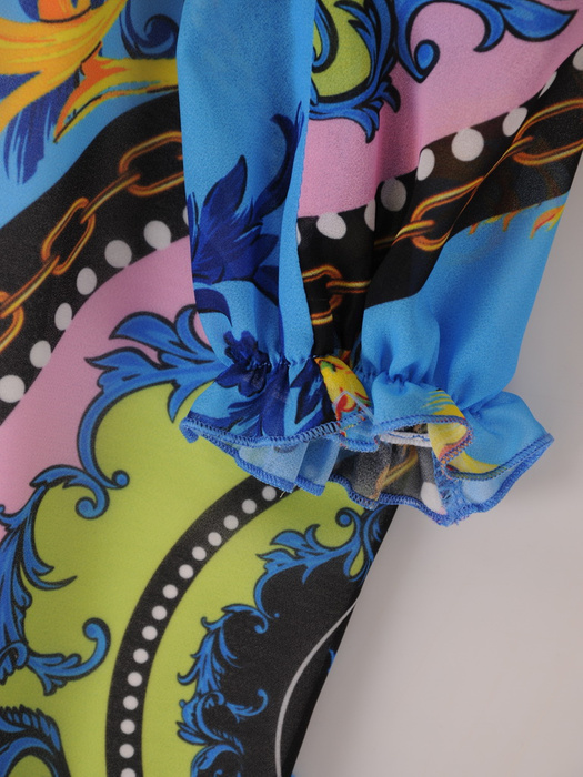 Elegancka sukienka maxi, kreacja z ozdobnymi rozcięciami na rękawach 36142