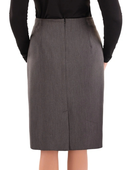 Elegancka grafitowa spódnica midi plus size – o prostym kroju wysmuklającym sylwetkę z gumą w pasie 40650