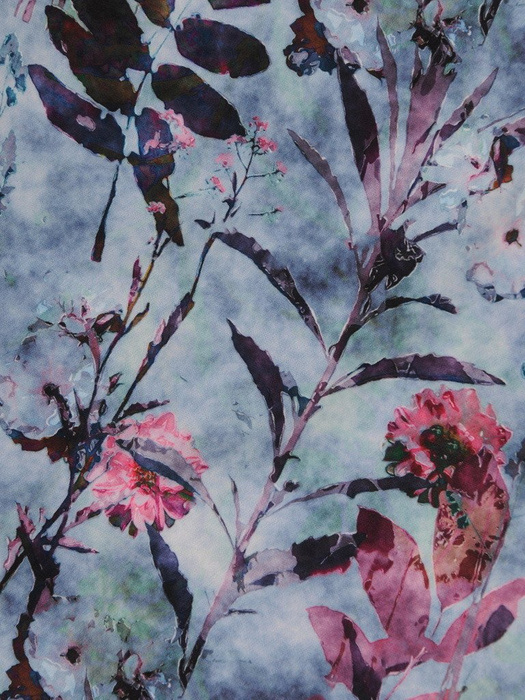 Trapezowa sukienka damska, jesienna kreacja w roślinny wzór 21882