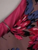Amarantowa sukienka koktajlowa w kwiaty – elegancki krój z dzianinową halką 20973