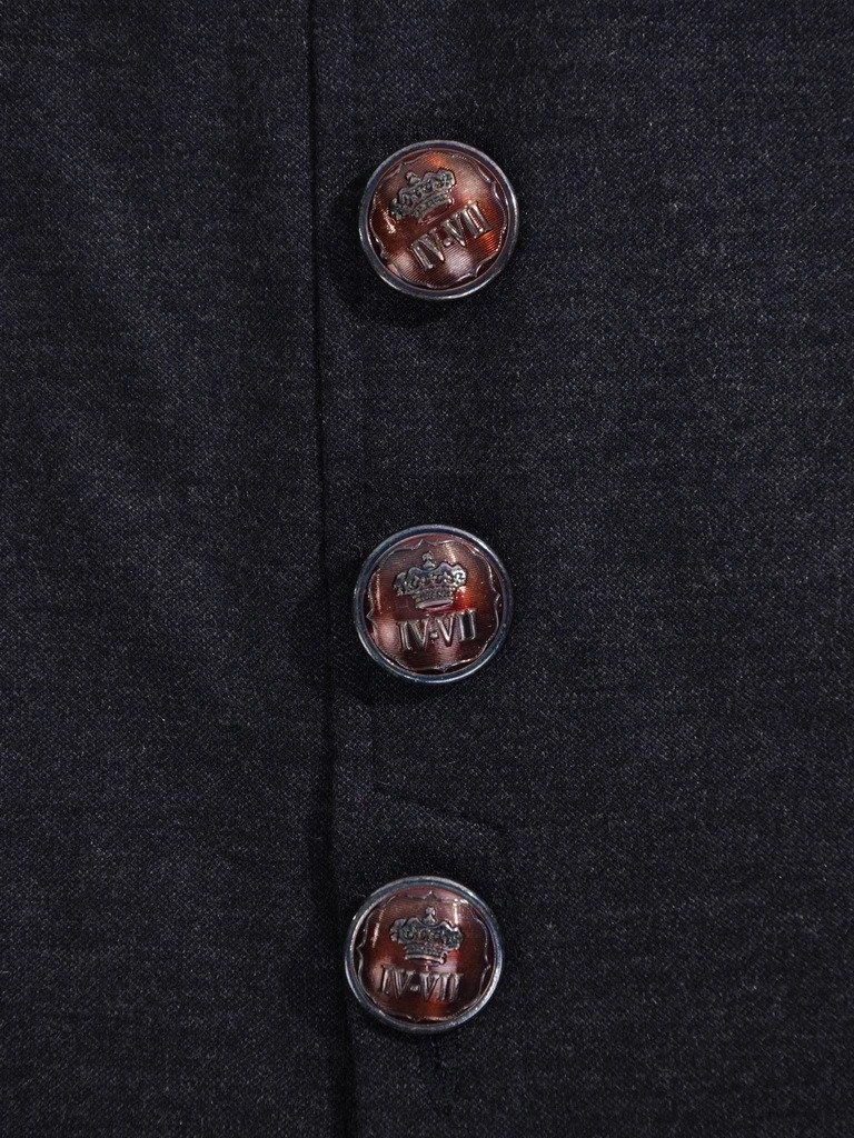 Elegancka marynarka damska do sukienki granatowa – prosty fason z pionowymi zaszewkami 19059