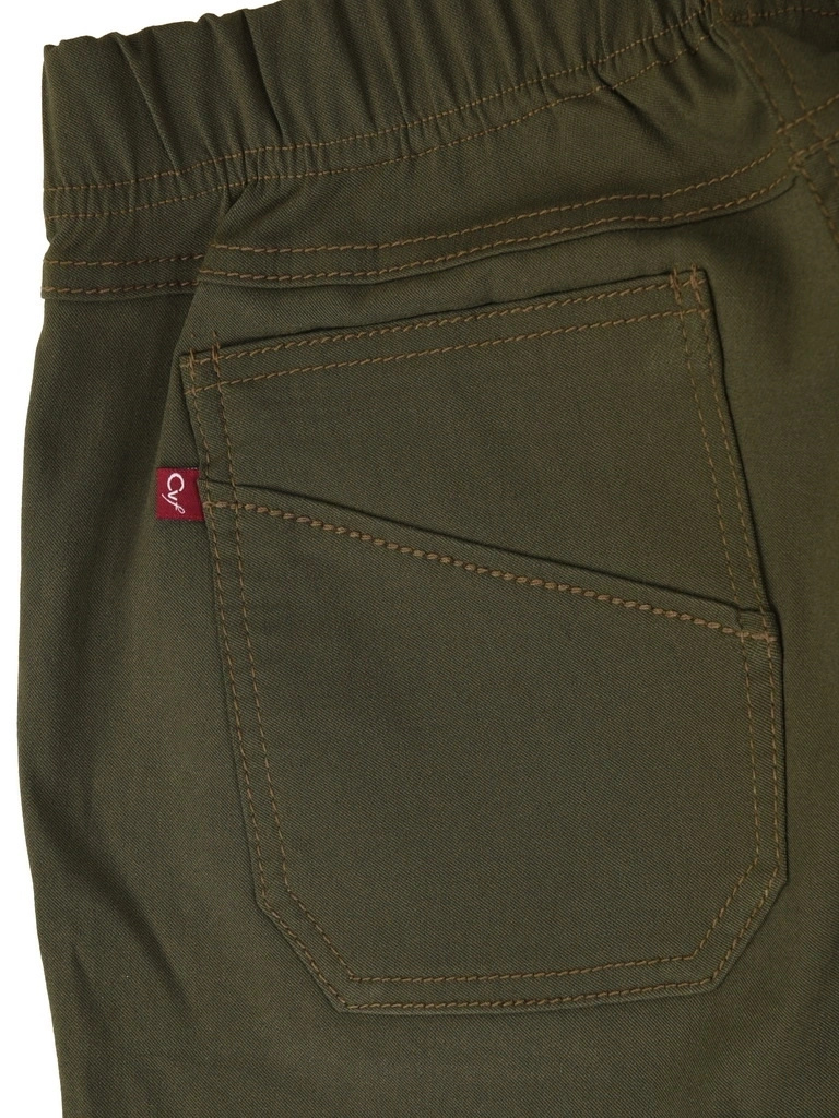 Dopasowane spodnie damskie khaki na gumce – elastyczny fason modelujący sylwetkę 35363