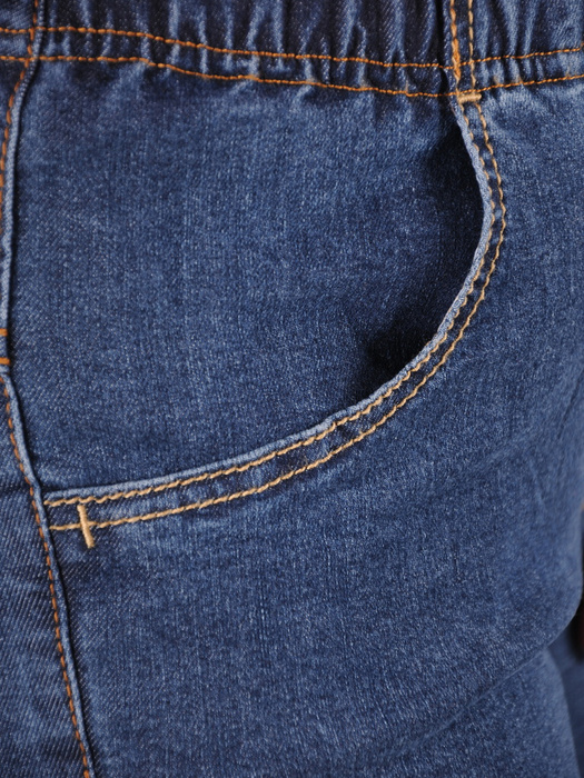 Jeansy, wyszczuplające, bawełniane proste spodnie jeans na gumce w pasie z kieszeniami, duże rozmiary 34897