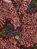 Elegancka bordowa tunika wiskozowa we wzory – prosty fason z ozdobnymi guzikami 23947