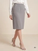 Elegancka spódnica midi o prostym kroju szara – kobiecy fason z rozcięciem modelujący sylwetkę 35631