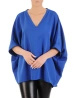 Chabrowa bluzka wizytowa z rękawem kimono – luźny fason z dekoltem w serek 33140