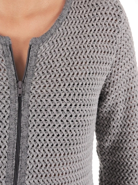 Elegancki sweter damski rozpinany na zamek – prosty krój z kieszeniami na jesień 38972
