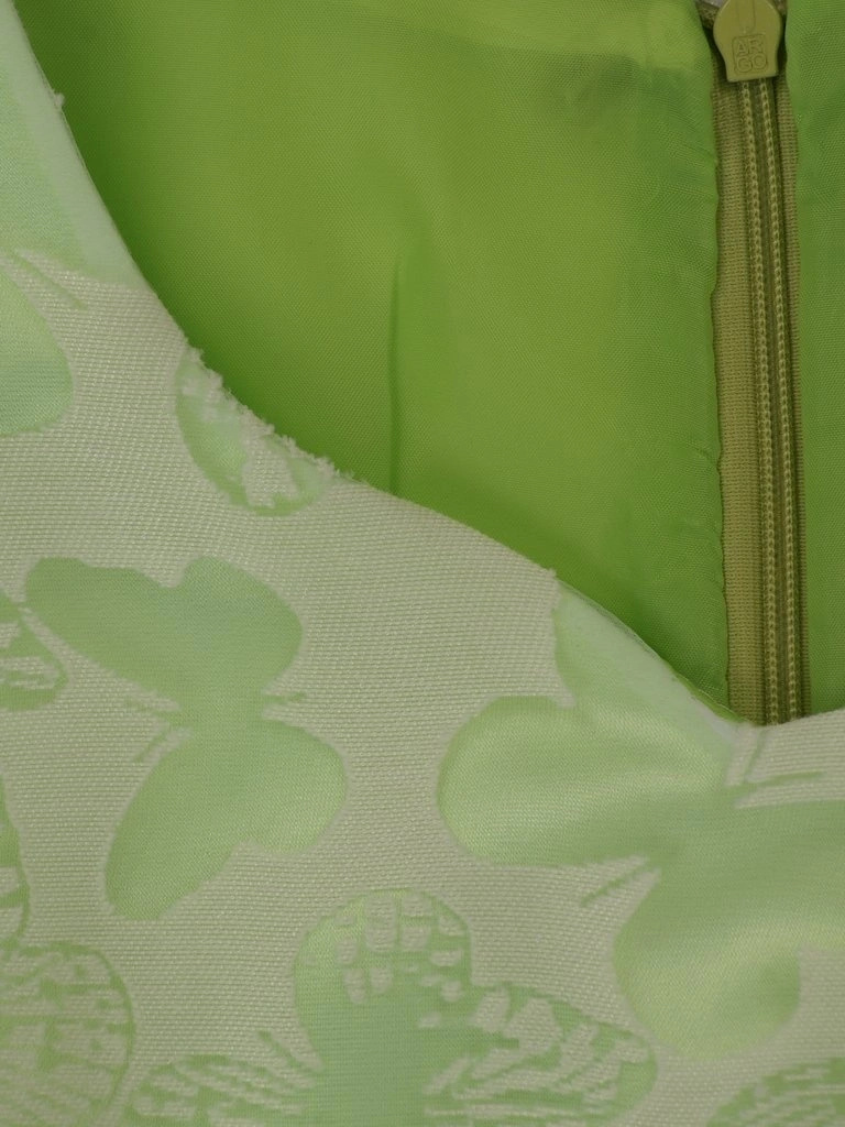 Kobieca sukienka koktajlowa midi w motyle – prosty fason z dekoltem w serek wysmuklający szyję 6843