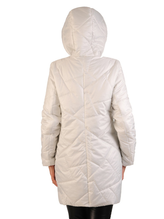 Biała kurtka przejściowa z pikowanej tkaniny 32388