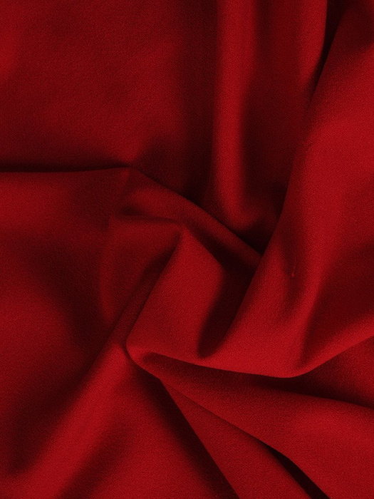 Czerwona sukienka, kopertowa kreacja z koronkowymi rękawami 20049.