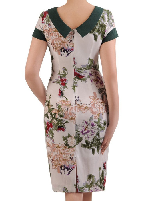Sukienka wiosenna, prosta kreacja w kwiaty 20730.
