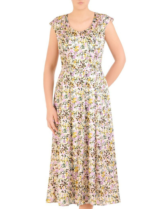 Sukienka z tkaniny, zwiewna kreacja w kwiaty 29957