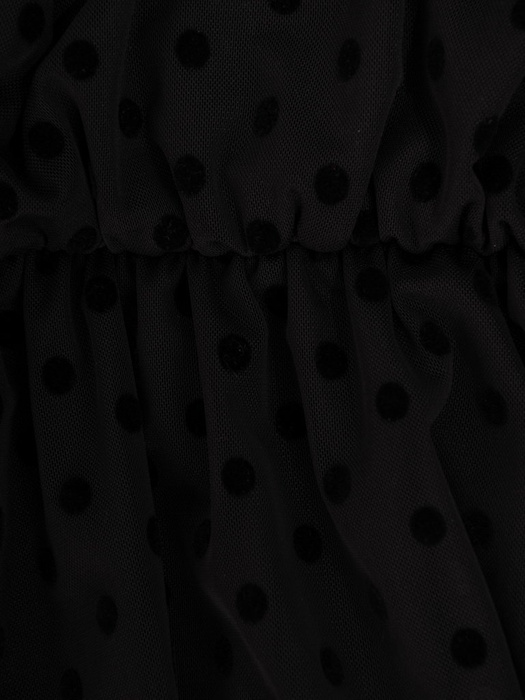 Tiulowa sukienka w groszki, kreacja w rozkloszowanym fasonie 27831