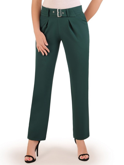 Zielone spodnie damskie z paskiem 25906