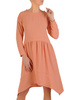  Ozdobna sukienka wizytowa, bawełniana kreacja w kolorze morelowym 28253