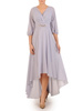 Asymetryczna sukienka z szyfonu z ozdobą w pasie 30898