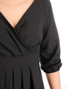 Czarna sukienka maxi z szyfonu, kreacja z kopertowym dekoltem 31163