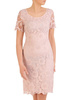 Elegancka, koronkowa sukienka w kolorze pudrowego różu 29855