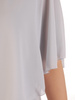 Szara bluzka z asymetryczną, szyfonową narzutką 33508