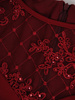 Trapezowa sukienka z koronkowym karczkiem i rękawami 24513